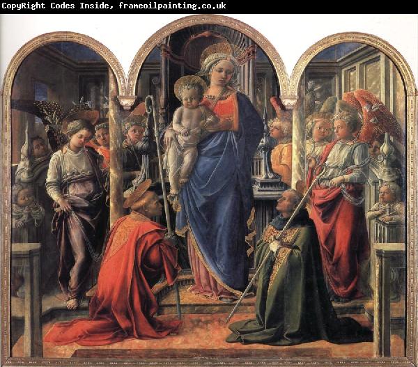 Fra Filippo Lippi Madonna and Child with Angels,St Frediano and St Augustine